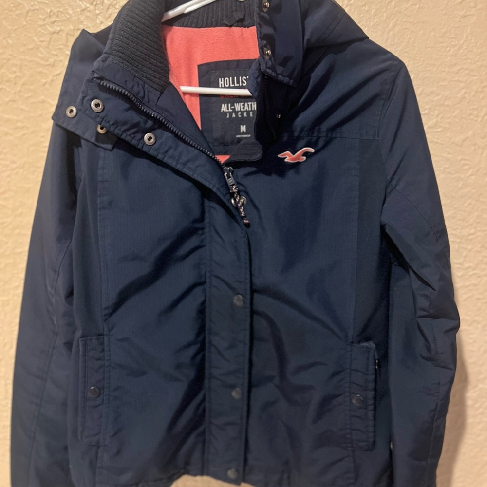 Hollister Dark Blue Weatherproof Jacket